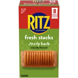 RITZ Fresh Stacks Zesty Herb Crackers, Travel Snacks, 11.8 oz (8 Multi Snack Packs)