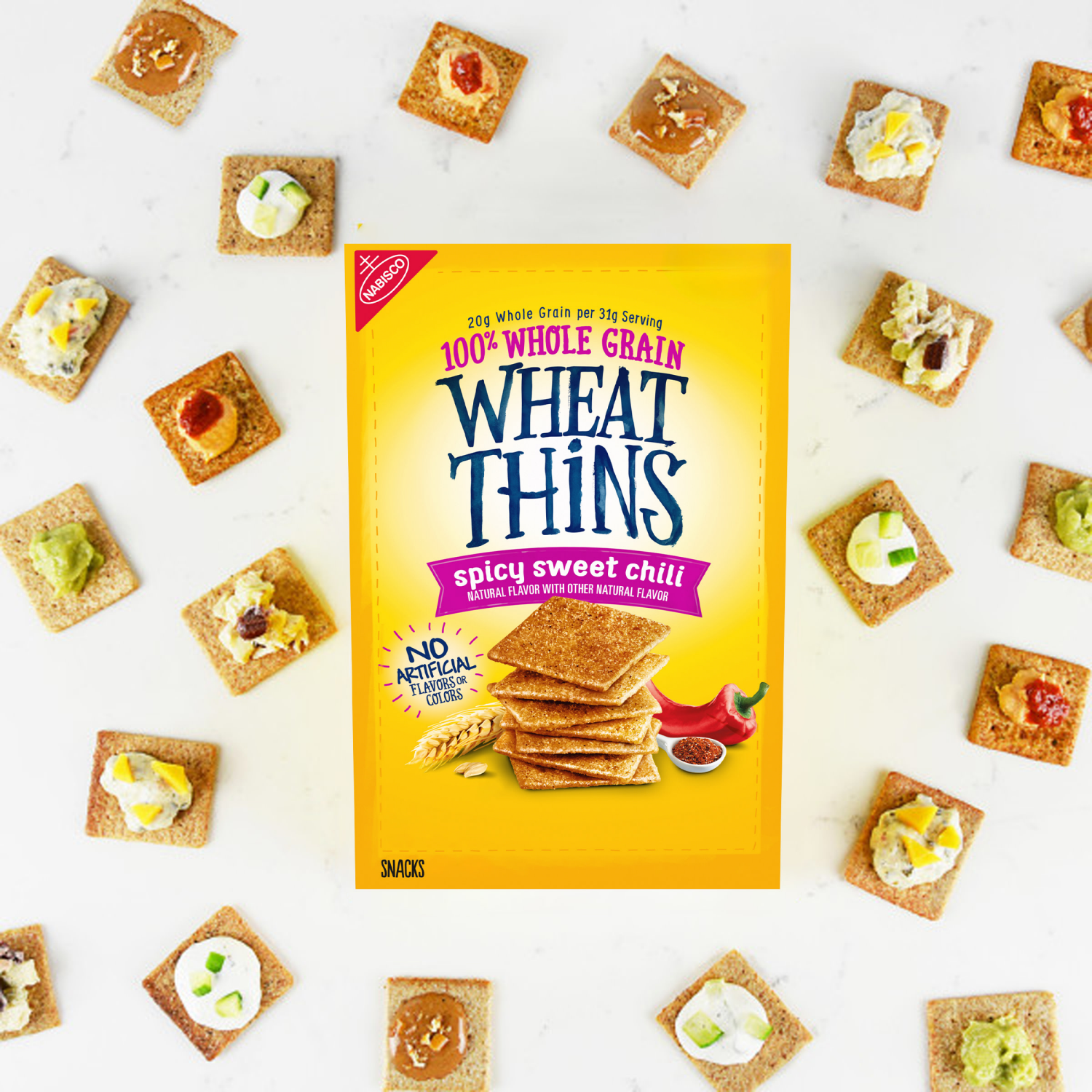 slide 2 of 8, Wheat Thins Spicy Sweet Chili Snacks, Whole Grain Wheat Crackers, Snack Crackers, 8.5 oz, 8.5 oz