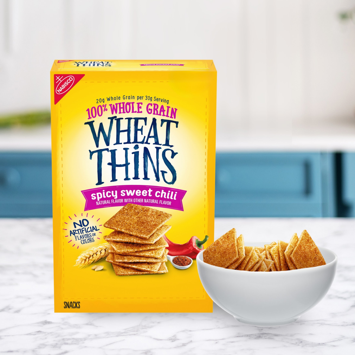 slide 4 of 8, Wheat Thins Spicy Sweet Chili Snacks, Whole Grain Wheat Crackers, Snack Crackers, 8.5 oz, 8.5 oz