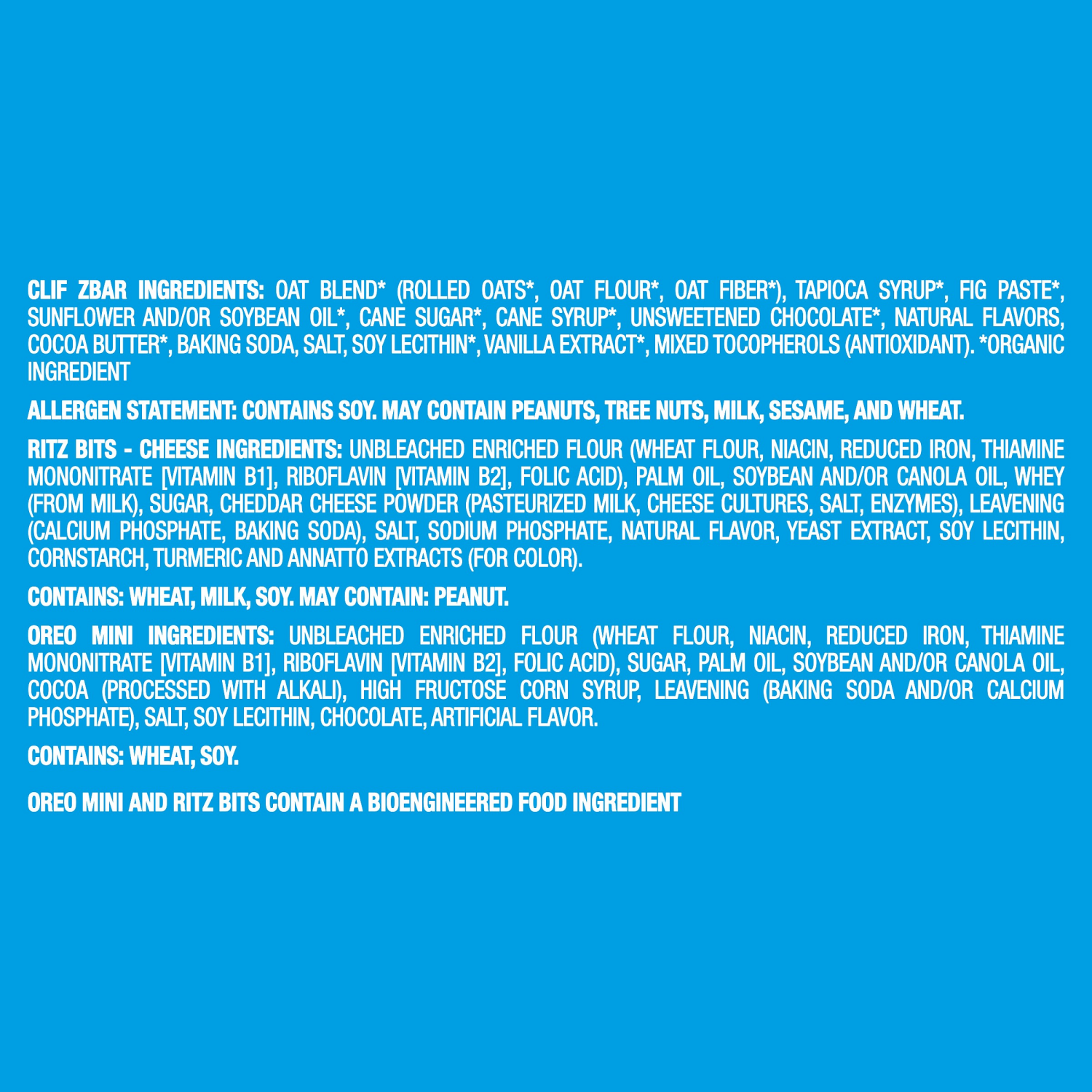 slide 3 of 8, Mondelez International Zbar Chocolate Chip Snack Bars, RITZ Bits Crackers & OREO Mini Cookies, On the Go Snacks Variety Pack, 15 Snack Packs, 15 ct