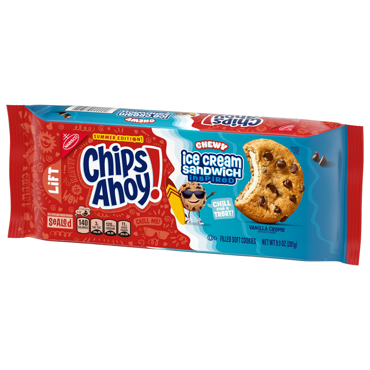 slide 3 of 3, CHIPS AHOY! Chewy Ice Cream Sandwich-Inspired Chocolate Chip Cookies\, Limited Edition\, 9.9 oz Pack, 9.9 oz