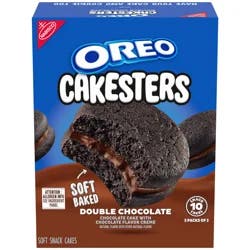 OREO Cakesters Double Chocolate Soft Snack Cakes, 5 - 2.02 oz Snack Packs