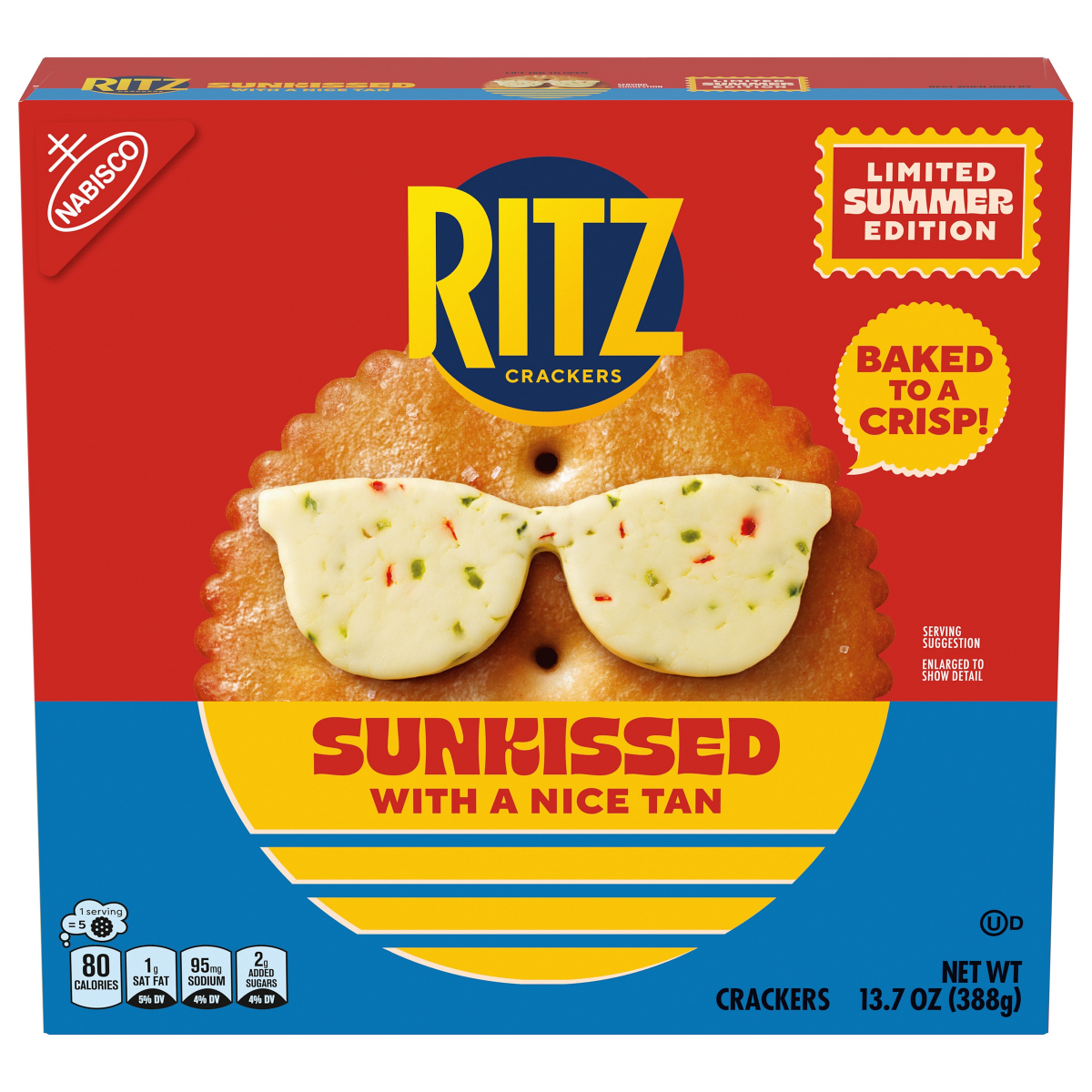 slide 1 of 3, RITZ Sunkissed Crackers, Snacks for Kids and Adults, Lunch Snacks, Limited Edition, 13.7 oz, 13.7 oz