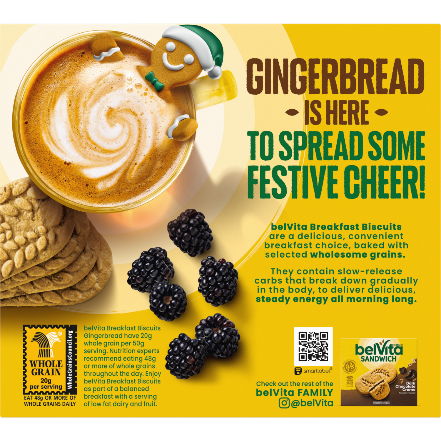 slide 2 of 4, belVita Breakfast Bars Biscuits, Gingerbread, Limited Edition, 5 Packs (4 Biscuits Per Pack), 5 ct