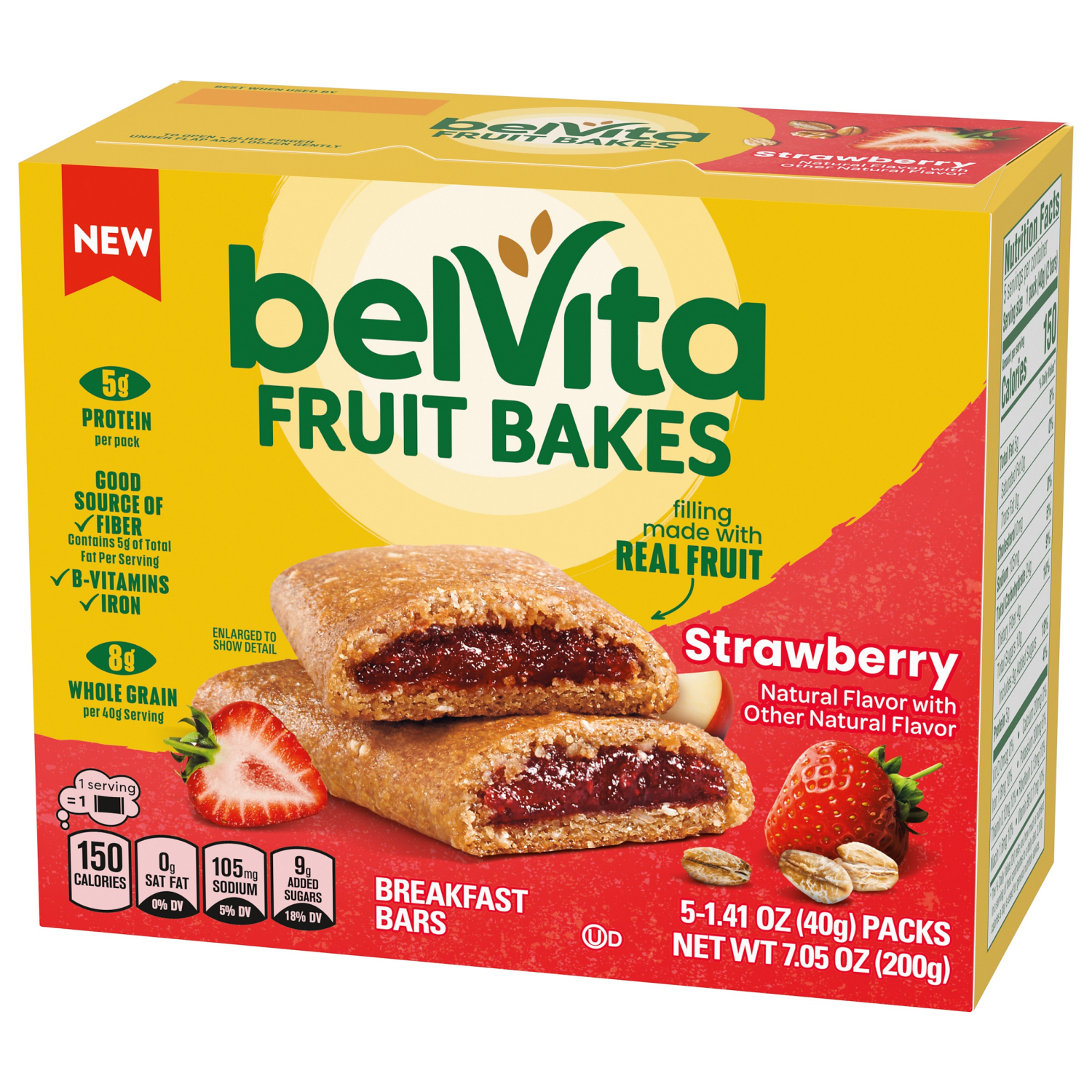 slide 5 of 5, Belvita Fruit Bakes Strawberry 7.05 Oz, 7.05 oz