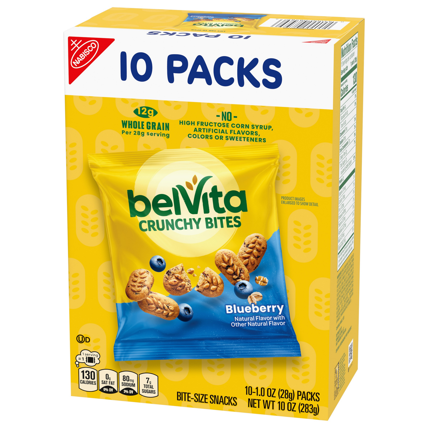 slide 5 of 5, belVita Bite Size Snacks, Blueberry Crunchy Bites, 10 - 1 oz Snack Packs, 10 ct
