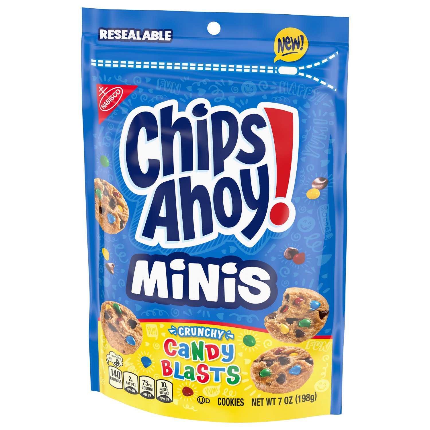 slide 4 of 4, Chips Ahoy! Cookies Mini Candy Blast Snak Sak 7 Oz, 7 oz