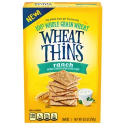 Wheat Thins Ranch Snacks, Whole Grain Wheat Crackers, Snack Crackers, 8.5 oz