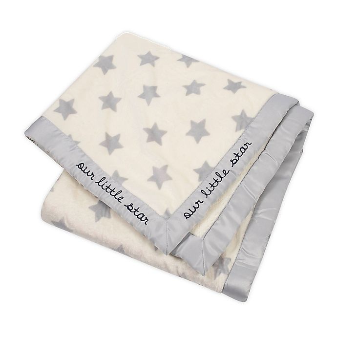 slide 1 of 3, Gerber Stars Plush Blanket - White/Grey, 1 ct