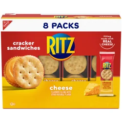 RITZ Cheese Sandwich Crackers, Lunch Snacks, 8 Snack Packs (6 Crackers Per Pack)