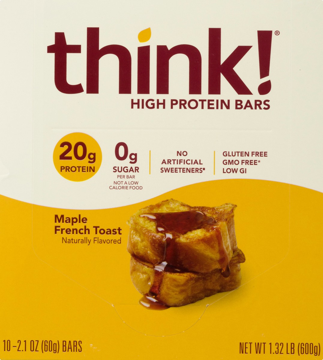 slide 3 of 13, think! Maple French Toast High Protein Bars 10 ea, 10 ct