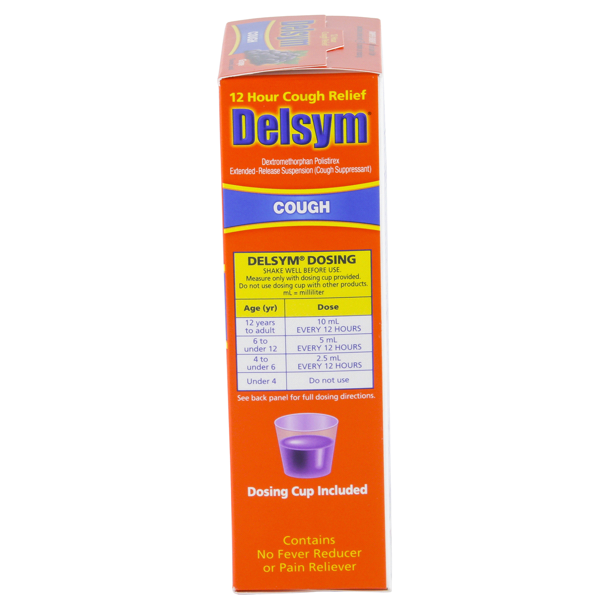 slide 11 of 14, Delsym Adult Cough Suppressant Liquid, Grape Flavor, 5 Ounce, 5 oz