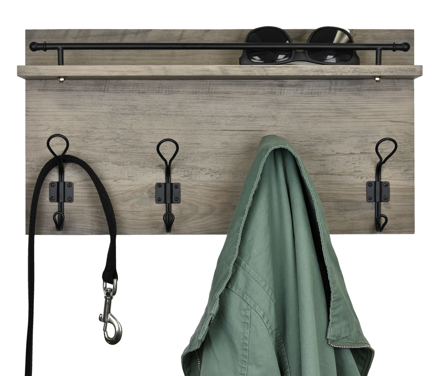 slide 1 of 1, MCS Ledge with Rail and Wire Hooks, 19 x 10 