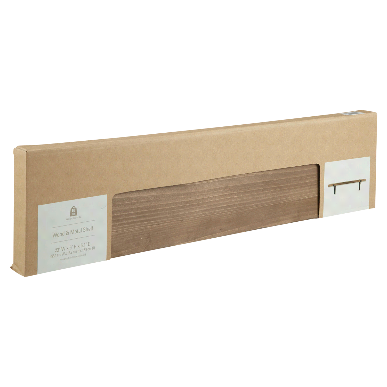 slide 4 of 5, Mcs Wood Shelf With Metal Brackets 23In, 23 in