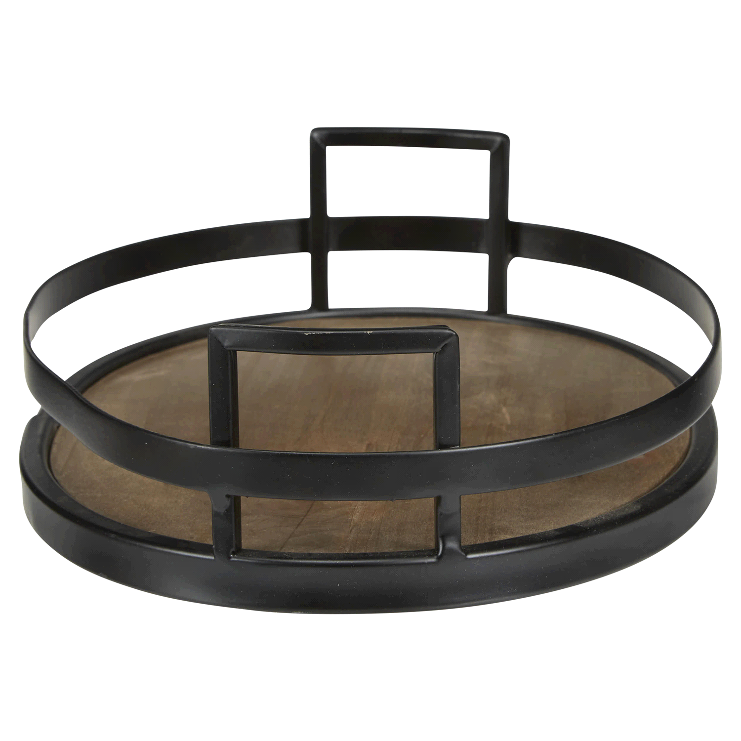 slide 2 of 5, Mcs Metal And Wood Oval Tray 11X7, 11 x 7 