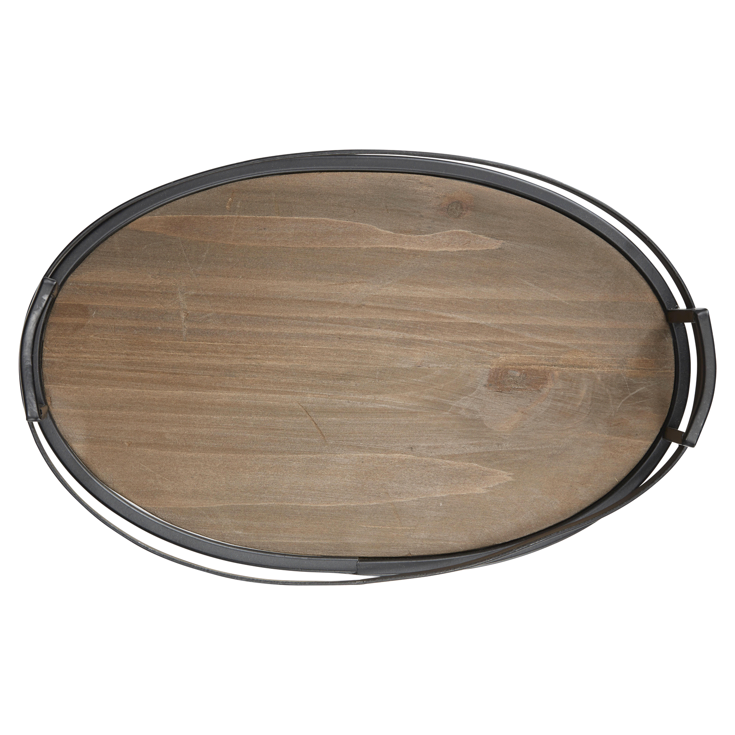 slide 5 of 5, Mcs Metal And Wood Oval Tray 11X7, 11 x 7 
