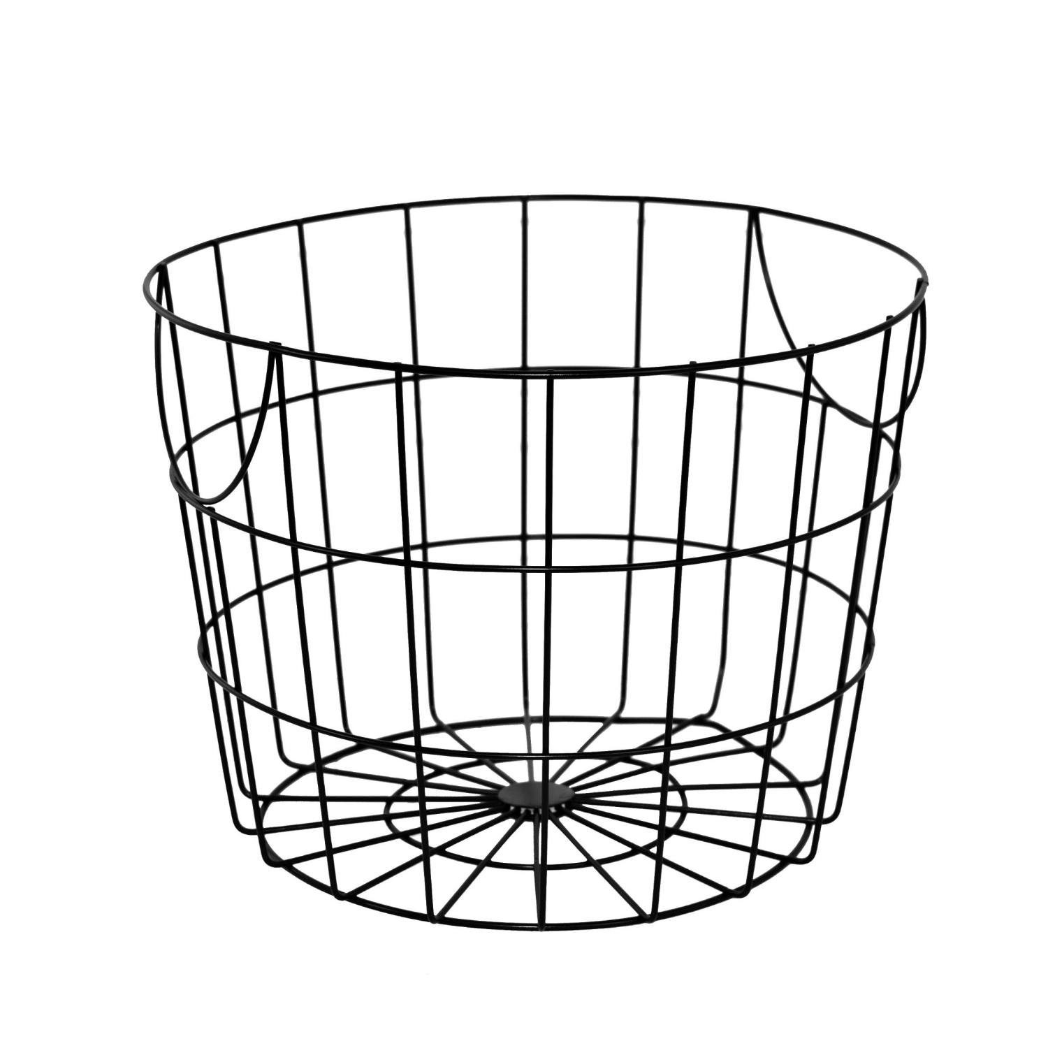 slide 1 of 1, MCS Round Black Metal Basket, 12" x 9", 12 in