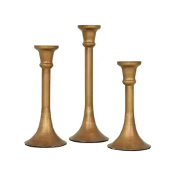 MCS Brass Candle Stick Holders, Set of 3
