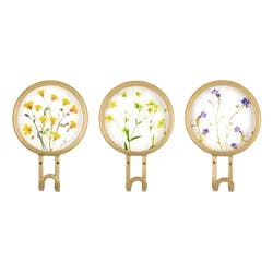 MCS Brass Metal Pressed Flower Hook Set 3 piece
