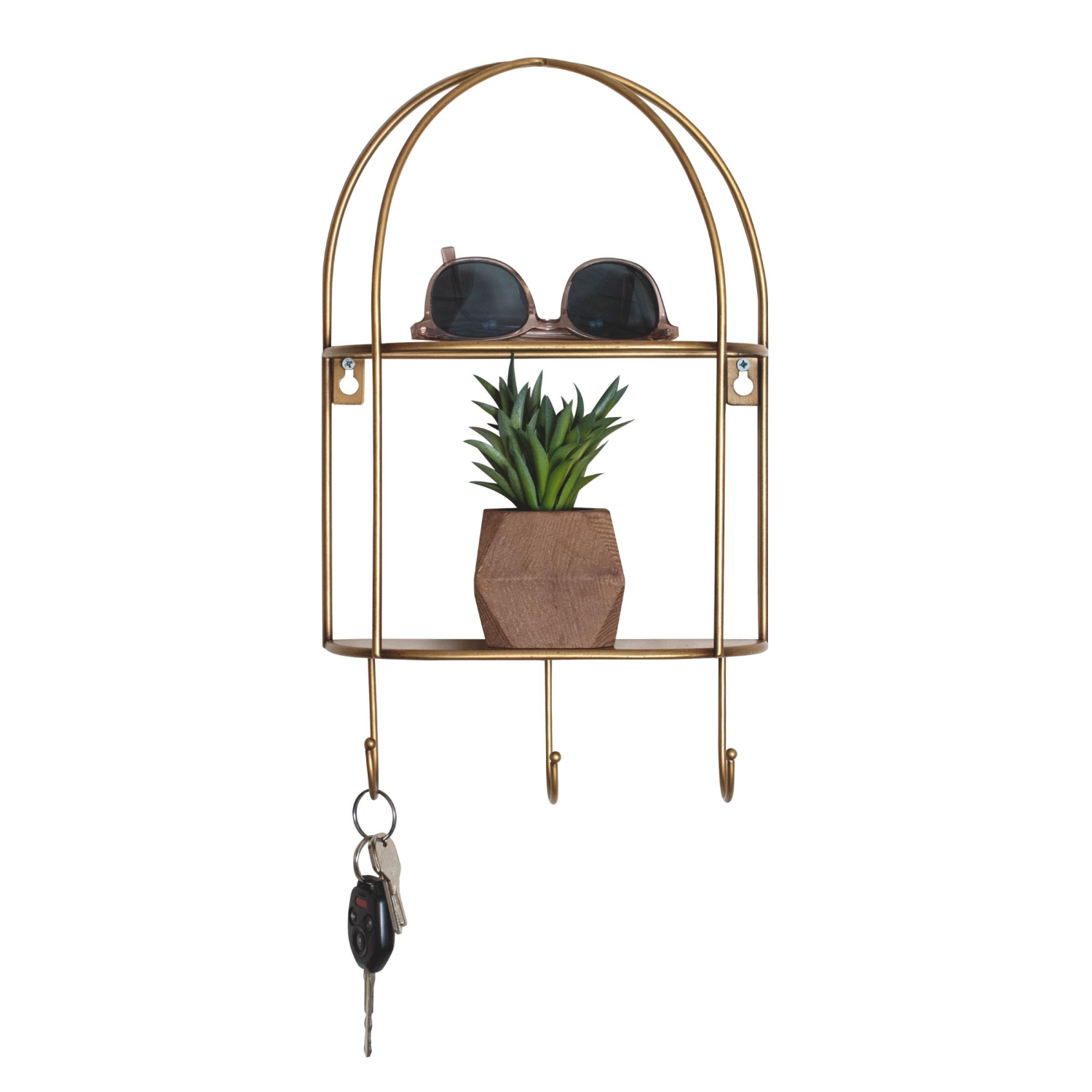 slide 1 of 1, MCS Arch Shelf With Hooks 9 in x 15 in, 1 ct