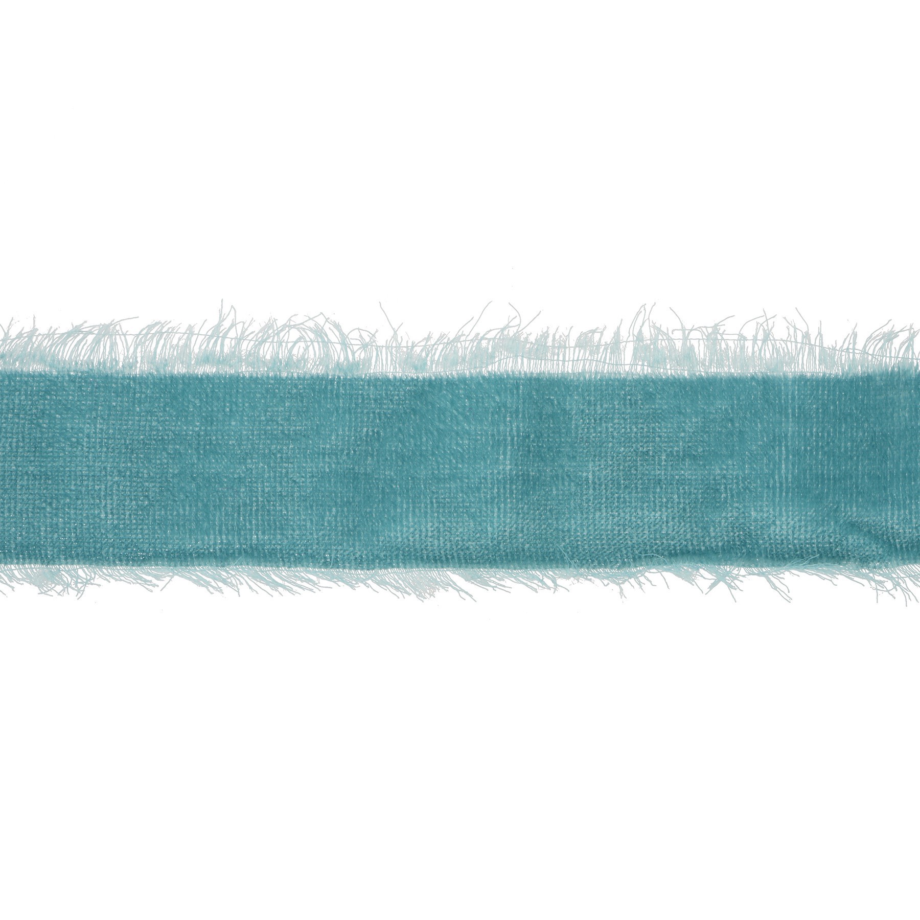 slide 2 of 3, 1.2" X 15ft. Turquoise Velvet Frayed Edge Ribbon By Celebrate It, 1.2 in x 15 ft