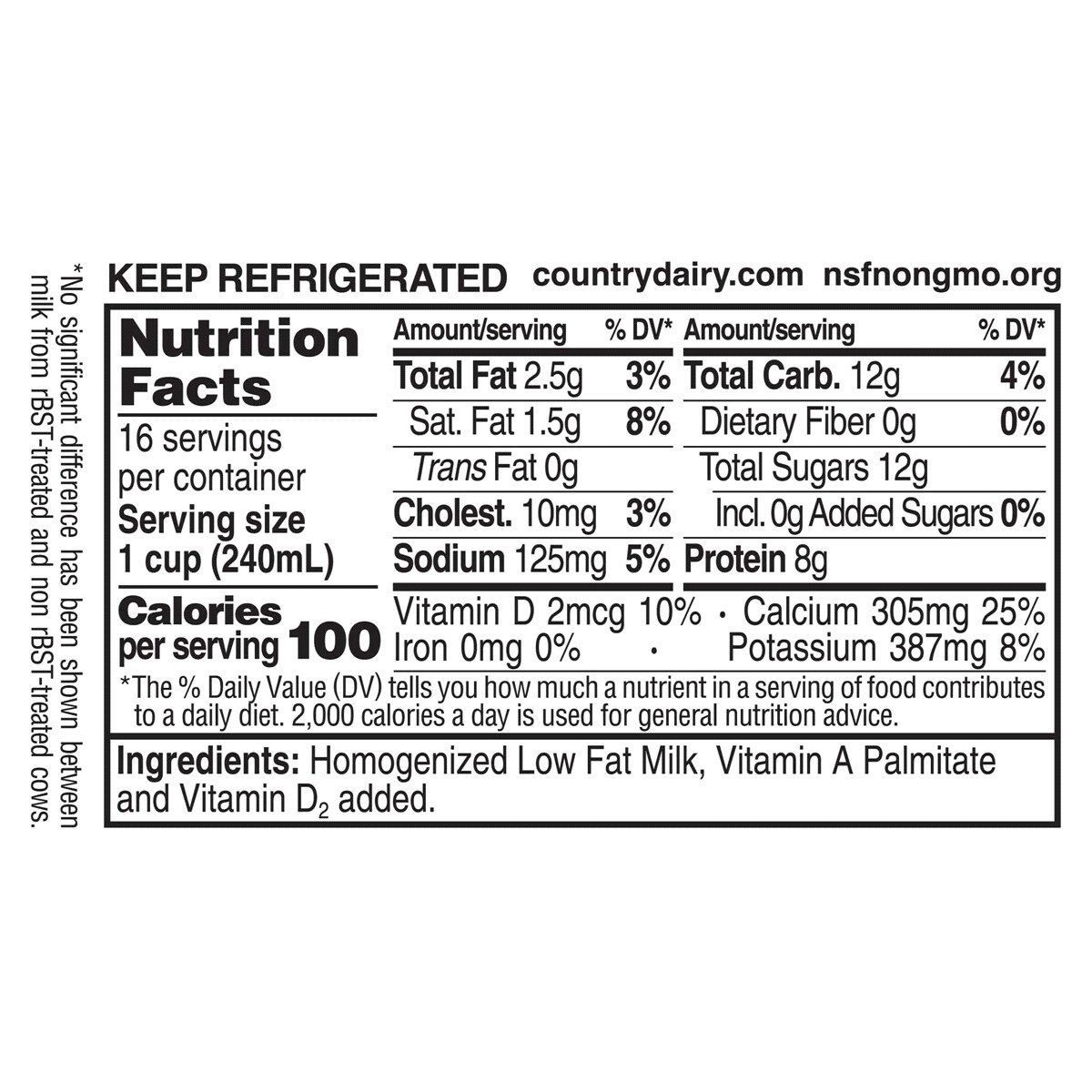 slide 2 of 2, Country Dairy 1% Low Fat Milk, 1 gal