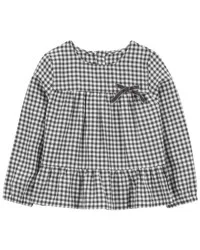 Carter's Baby Plaid Twill Long-Sleeve Fashion Top Black 12M