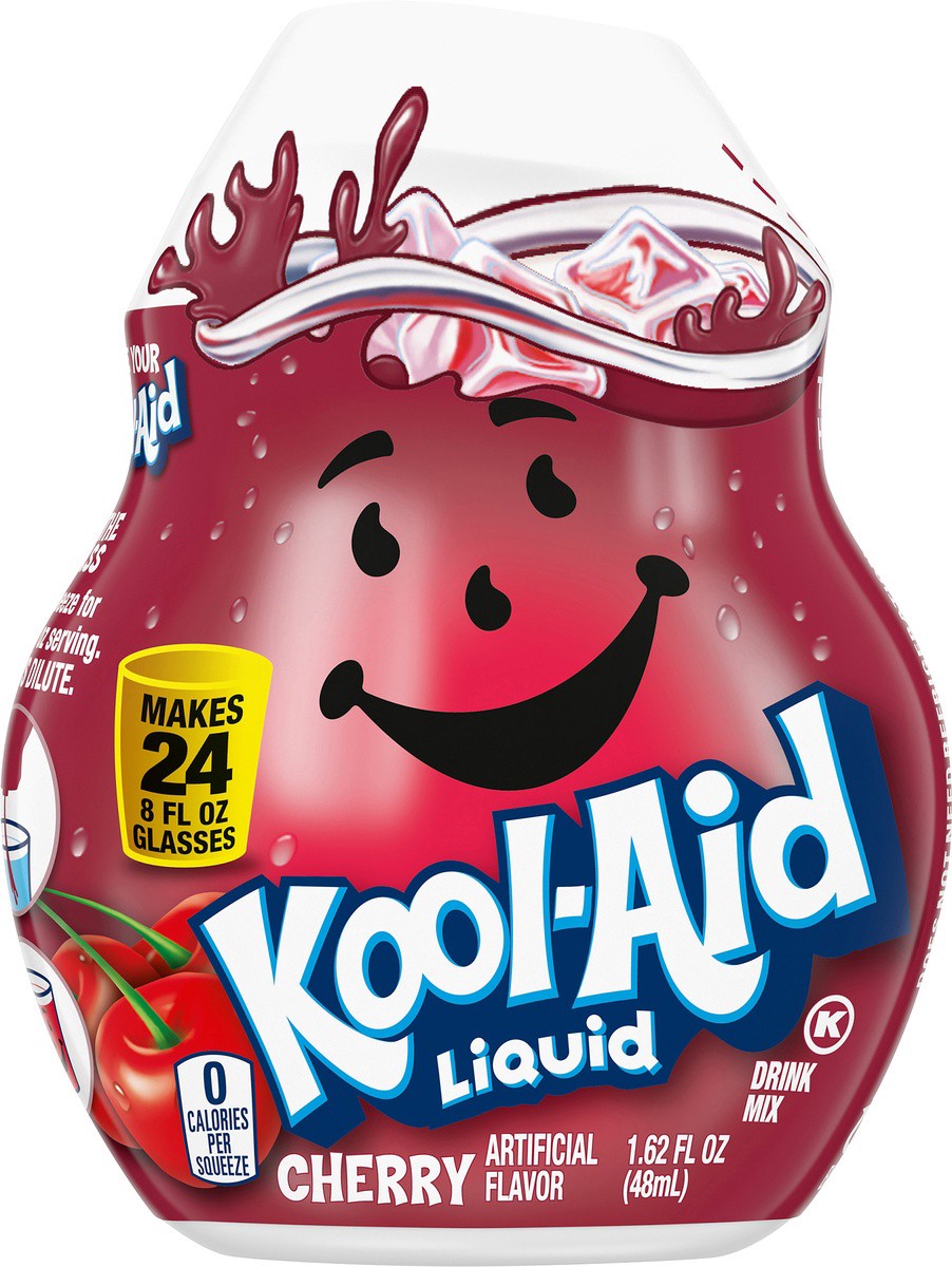 slide 3 of 9, Kool-Aid Liquid Cherry Artificially Flavored Soft Drink Mix, 1.62 fl oz Bottle, 1.62 fl oz