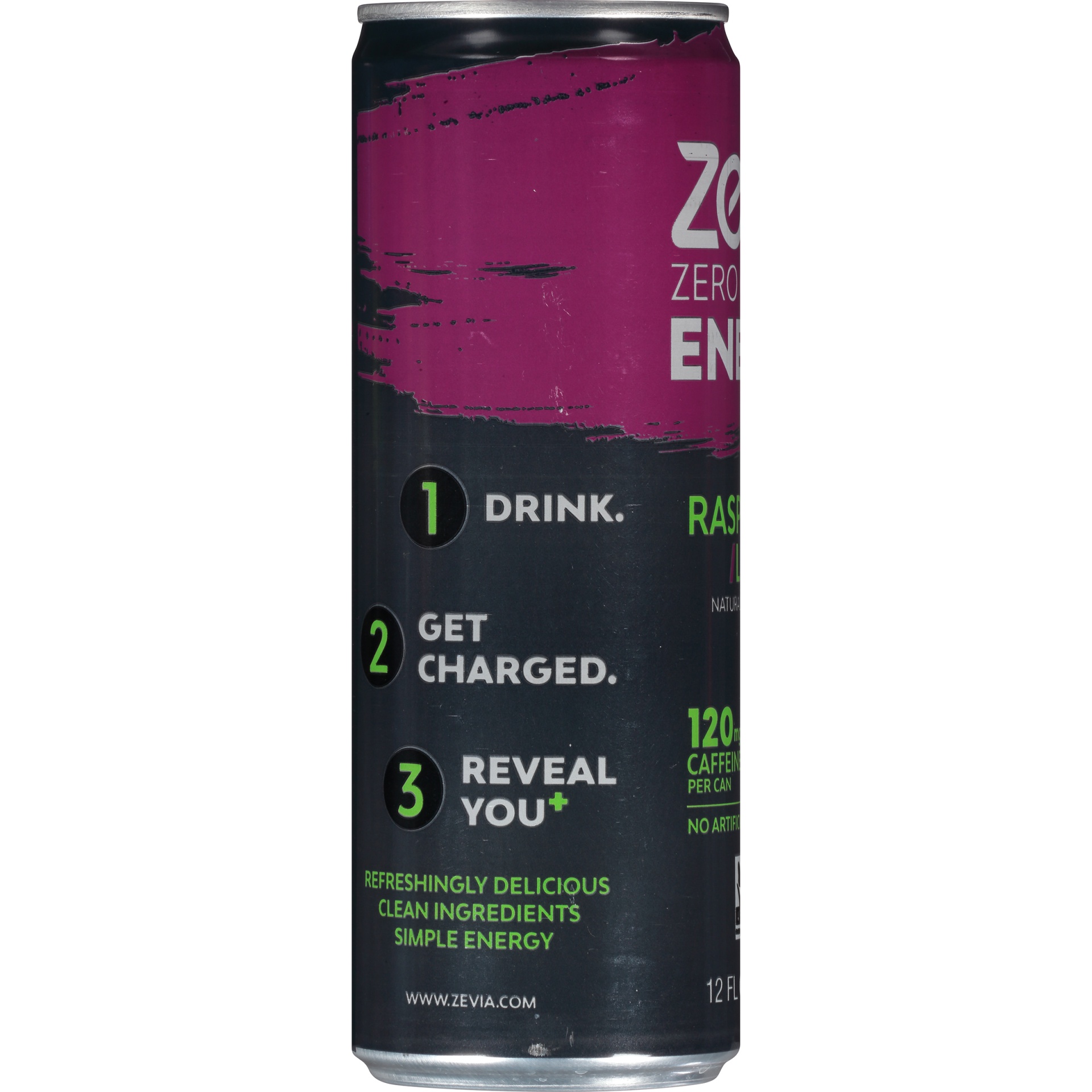 slide 3 of 6, Zevia Zero Sugar Raspberry Lime Energy Drink 12 fl oz, 12 fl oz