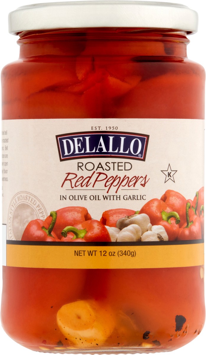 slide 5 of 11, DeLallo Roasted Red Peppers With Garlic, 12 oz