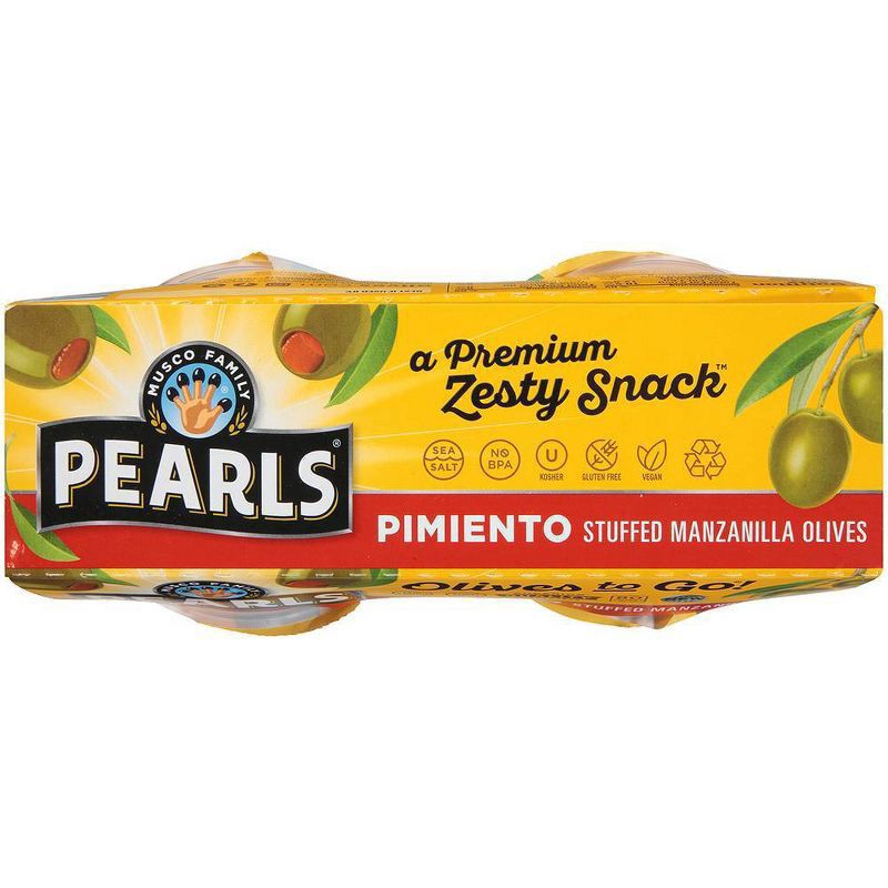 slide 5 of 5, Pearls Olives-to-Go Pimiento Stuffed Olives - 4ct, 4 ct