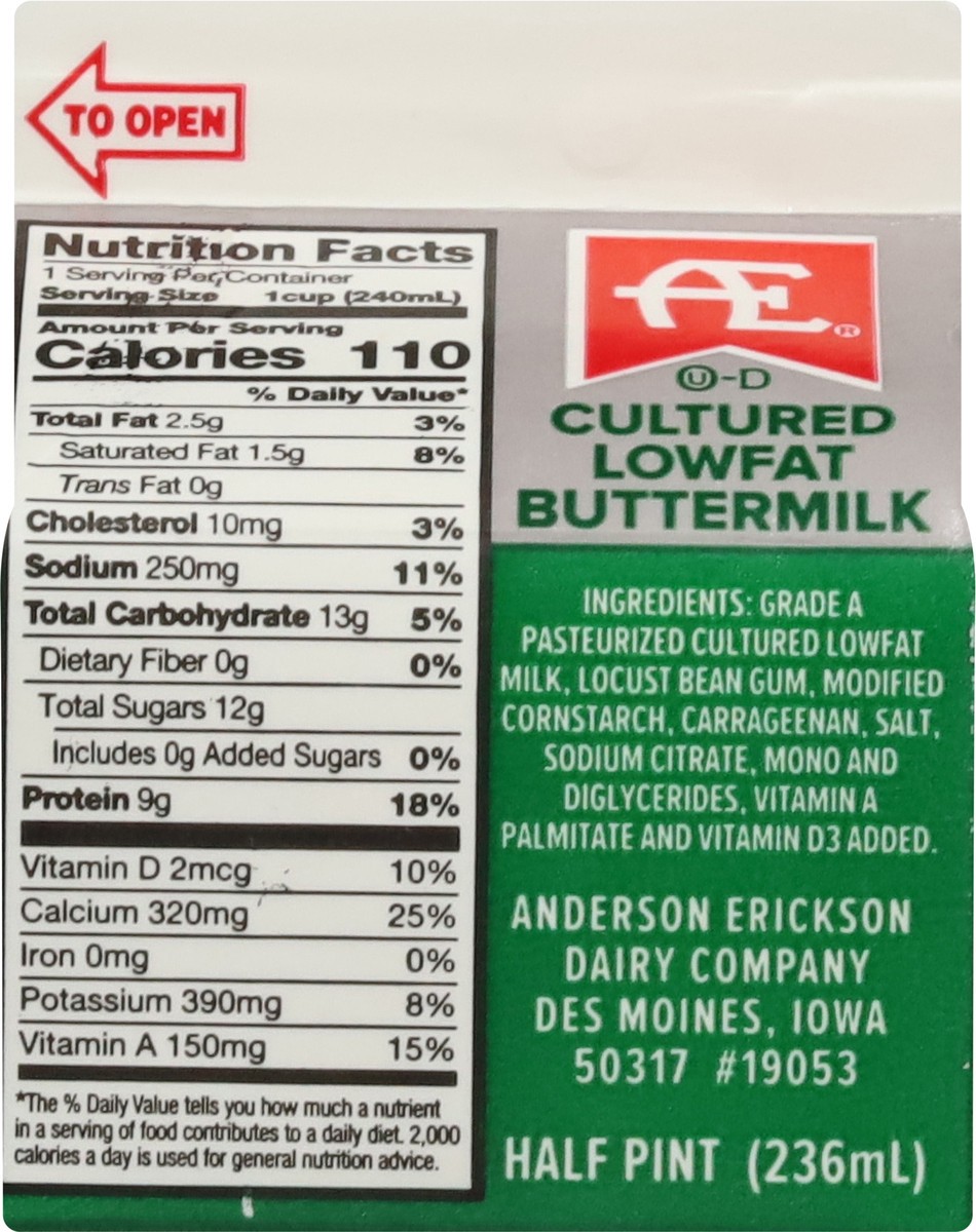 slide 8 of 9, Anderson Erickson Dairy Lowfat Cultured Buttermilk 0.5 pt, 1/2 pint