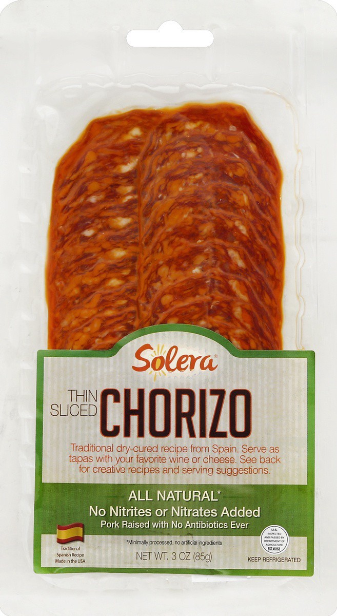 slide 3 of 3, Solera Chorizo Sliced - 3 Oz, 3 oz