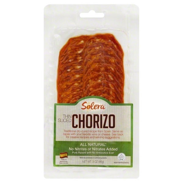 slide 1 of 3, Solera Chorizo Sliced - 3 Oz, 3 oz