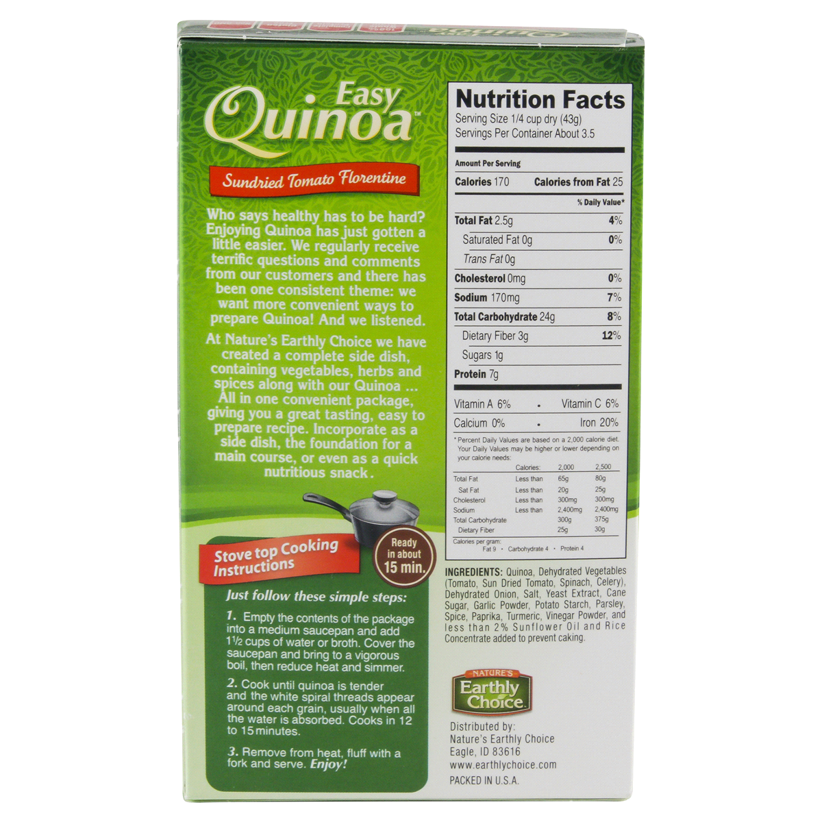 slide 2 of 6, Nature's Earthly Choice Tomato Florentine Quinoa, 4.8 oz