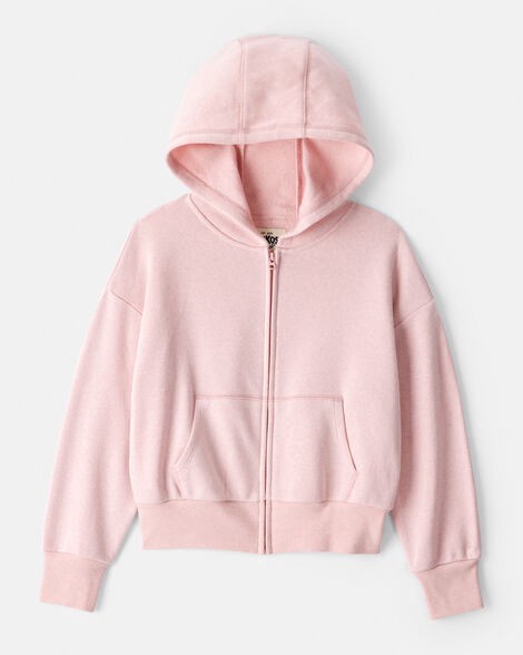 slide 1 of 2, Oshkosh Girls Long-Sleeve Hooded Zip-Up Jacket - Pink Pink 7, 1 ct