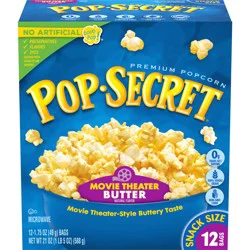 Pop-Secret Movie Theater Butter Microwave Popcorn, 12 ct 1.75 oz Snack Bags