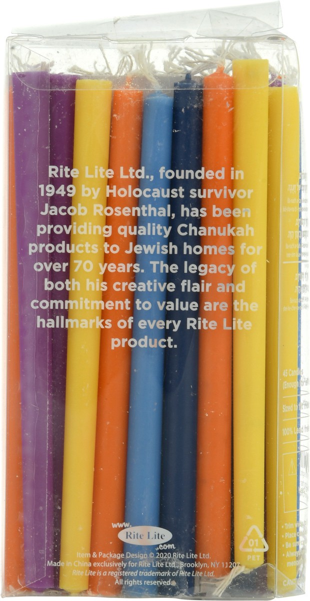 slide 3 of 9, Rite Lite Deluxe Multicolor Chanukah Candles, 45 ct