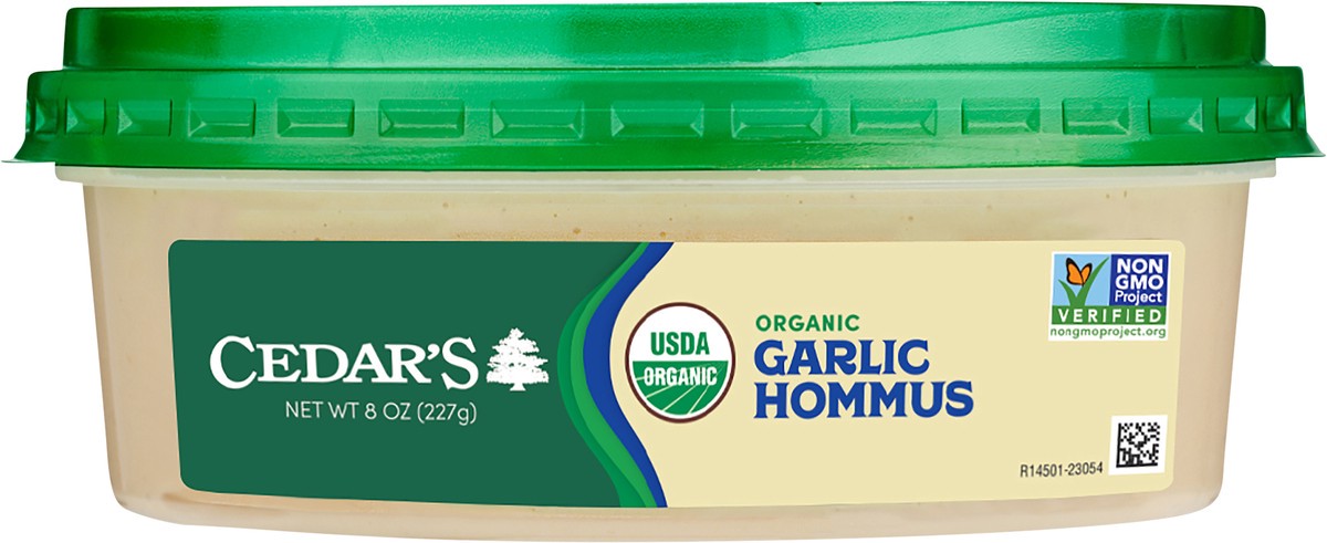 slide 3 of 4, Cedar's Organic Garlic Lovers Hommus, 8 oz