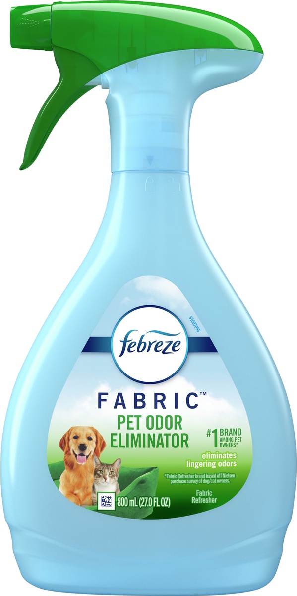 slide 3 of 5, Febreze Odor-Eliminating Fabric Refresher Pet Odor Eliminator, 27 oz. Spray, 27 fl oz
