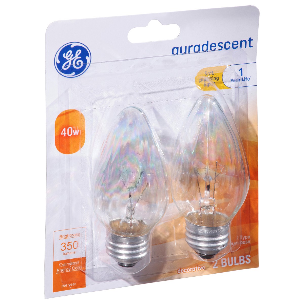 slide 1 of 12, GE 40 Watts Soft White Auradescent Light Bulbs 2 ea, 2 ct