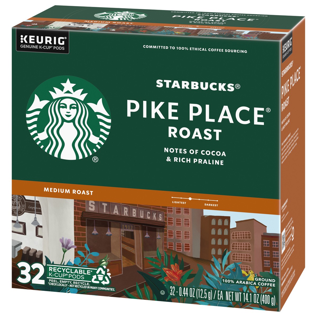 slide 3 of 9, Starbucks Pike Place Medium Roast Coffee - Keurig K-Cup Pods, 32 ct