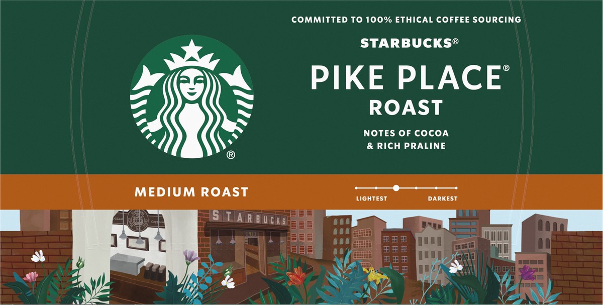 slide 3 of 9, Starbucks K-Cup Pods Medium Roast Ground 100% Arabica Pike Place Roast Coffee 32 - 0.44 oz ea, 32 ct