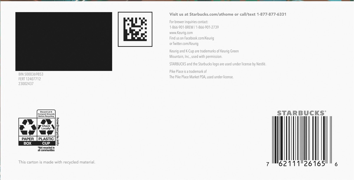 slide 4 of 9, Starbucks K-Cup Pods Medium Roast Ground 100% Arabica Pike Place Roast Coffee 32 - 0.44 oz ea, 32 ct
