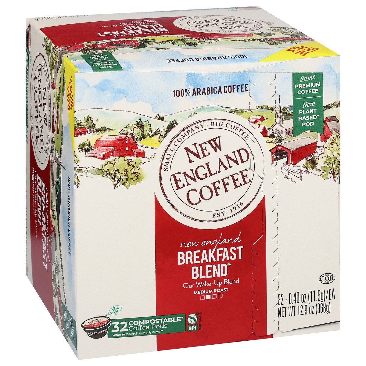 slide 2 of 15, New England Coffee Medium Roast Coffee Pods,Value Pack - 12.9 oz, 12.9 oz