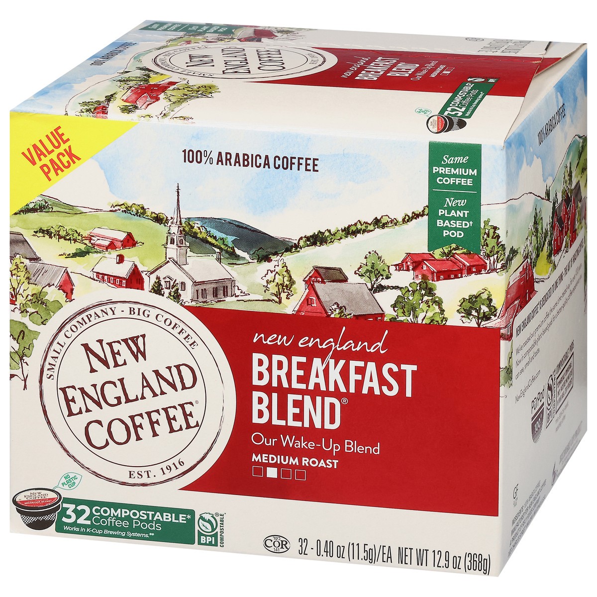 slide 8 of 15, New England Coffee Medium Roast Coffee Pods,Value Pack - 12.9 oz, 12.9 oz