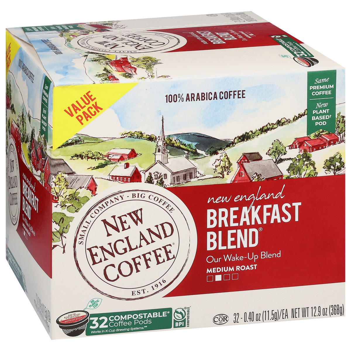 slide 4 of 15, New England Coffee Medium Roast Coffee Pods,Value Pack - 12.9 oz, 12.9 oz