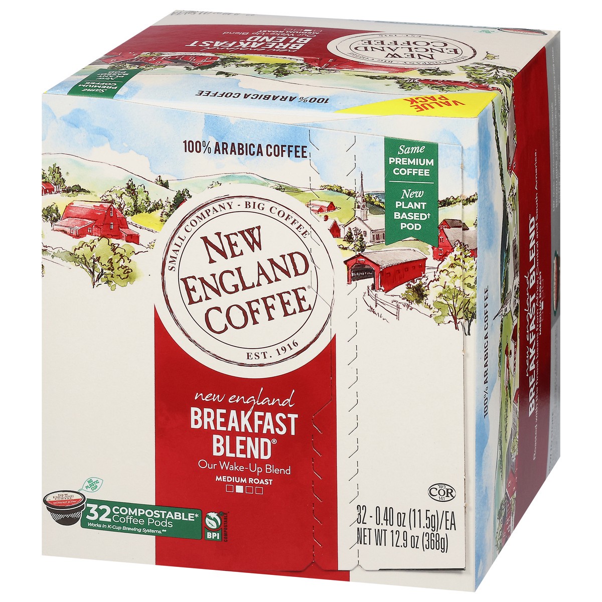slide 12 of 15, New England Coffee Medium Roast Coffee Pods,Value Pack - 12.9 oz, 12.9 oz