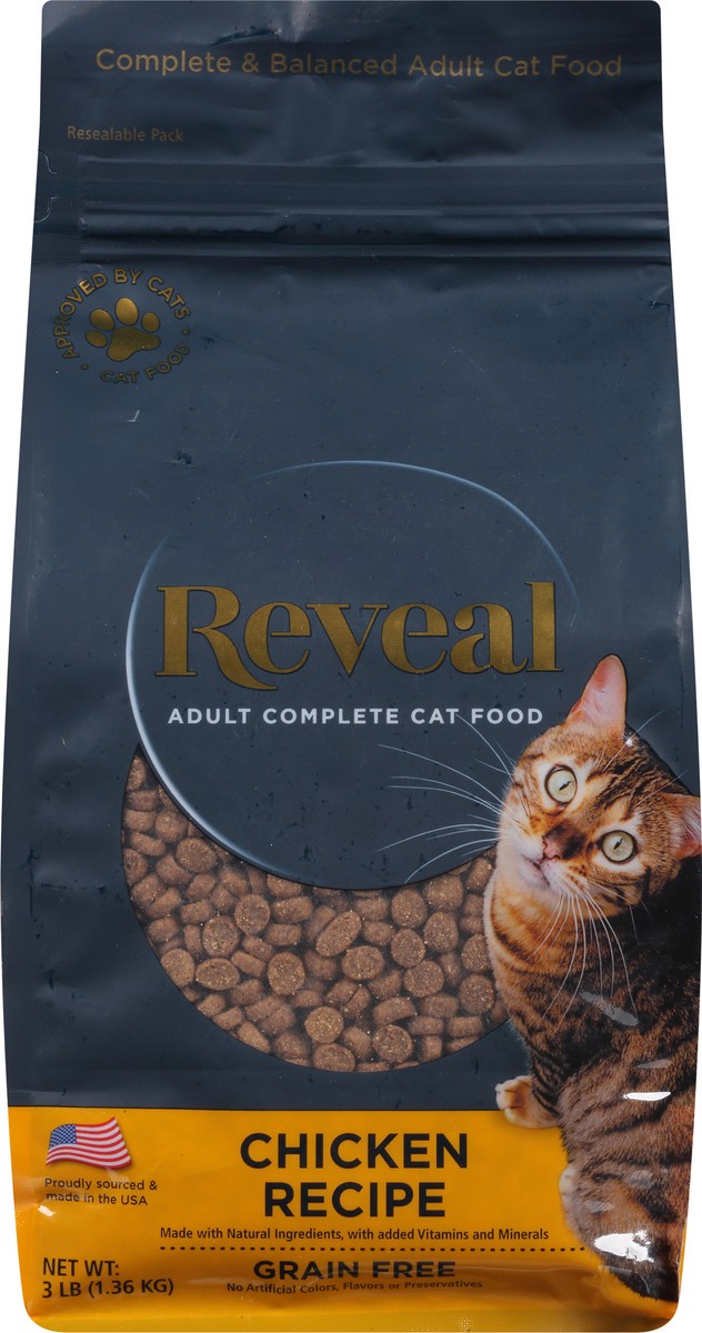 slide 8 of 10, Reveal Complete Dry Cat Food Adult Chicken Recipe 3 Lb., 3 lb