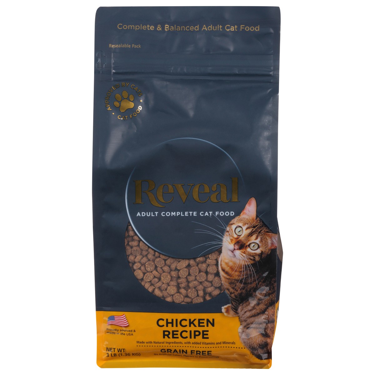 slide 5 of 10, Reveal Complete Dry Cat Food Adult Chicken Recipe 3 Lb., 3 lb